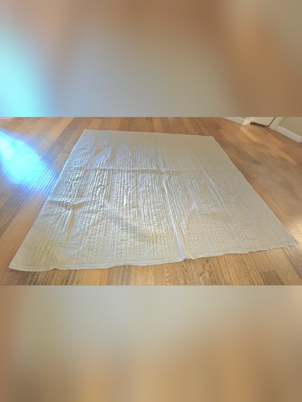 West Elm Cream Quilted Bedspread